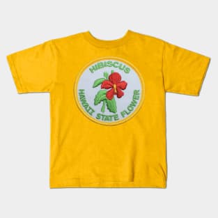 Hibiscus Hawaii State Flower Patch Kids T-Shirt